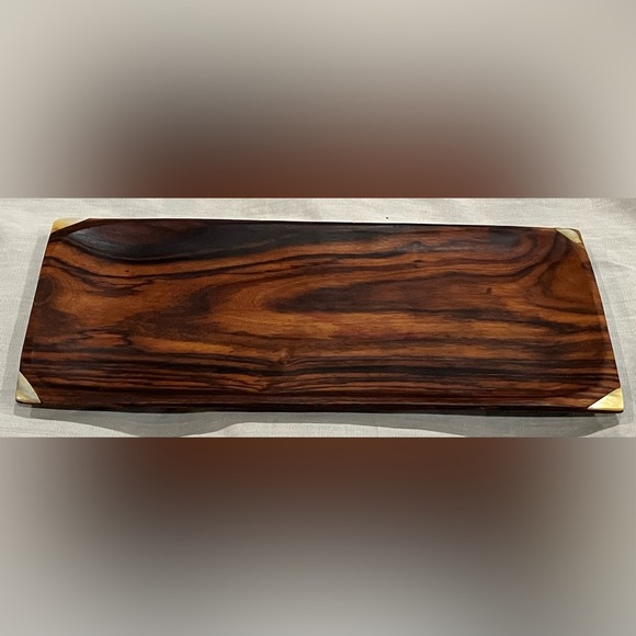 Vintage Indonesian Wooden Home Accent Tray mother of pearl detailing - Picture 1 of 10